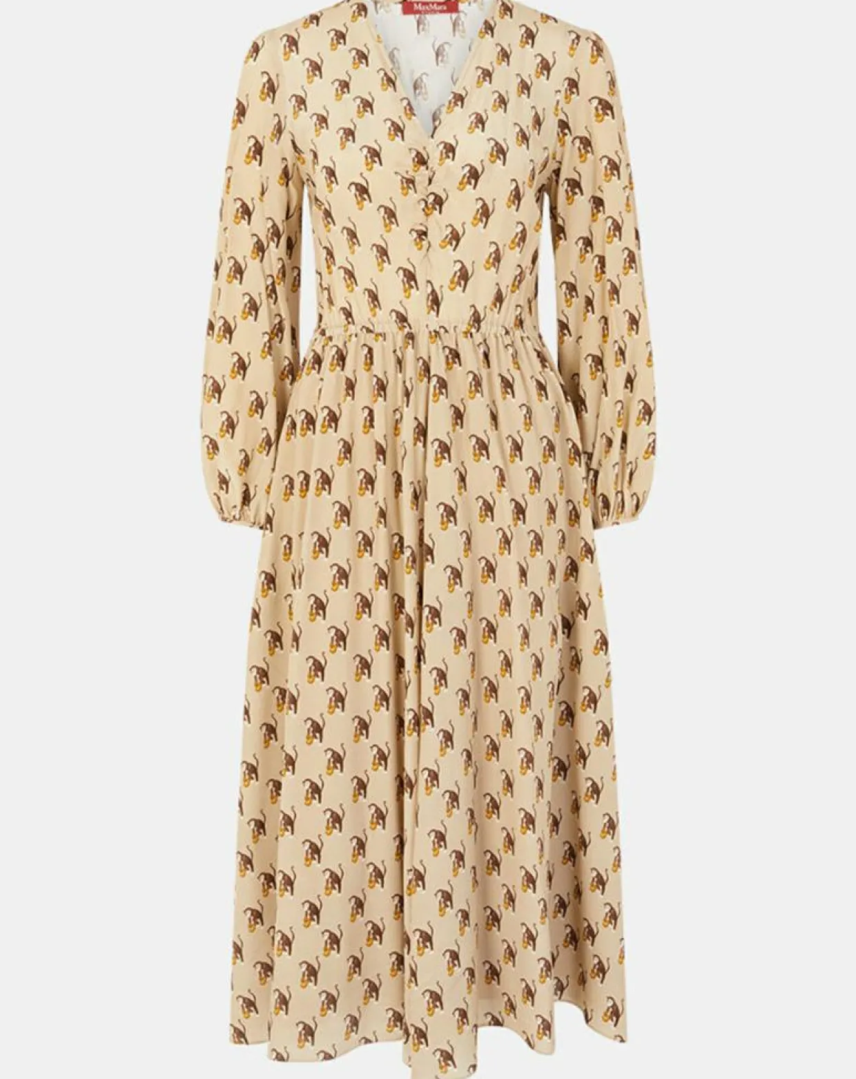 Femme MaxMara Studio Robes^Robe 100% Soie Oxalis beige moyen