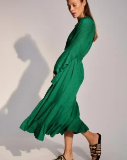 Robe à volants Olivia verte-Stella Forest