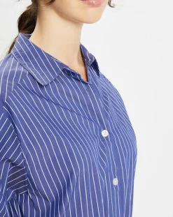 Robe Alix rayée blanc/bleu-Jodhpur Outlet
