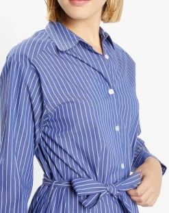 Robe Alix rayée blanc/bleu-Jodhpur Outlet