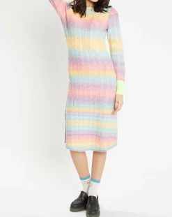 Femme Manoush Robes^Robe Arc-en-ciel pastel