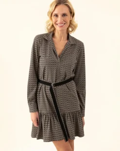 Robe avec Ceinture Vicky tweed-Indies Clearance