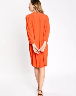 Robe babydoll à volant orange vif-Esprit Best