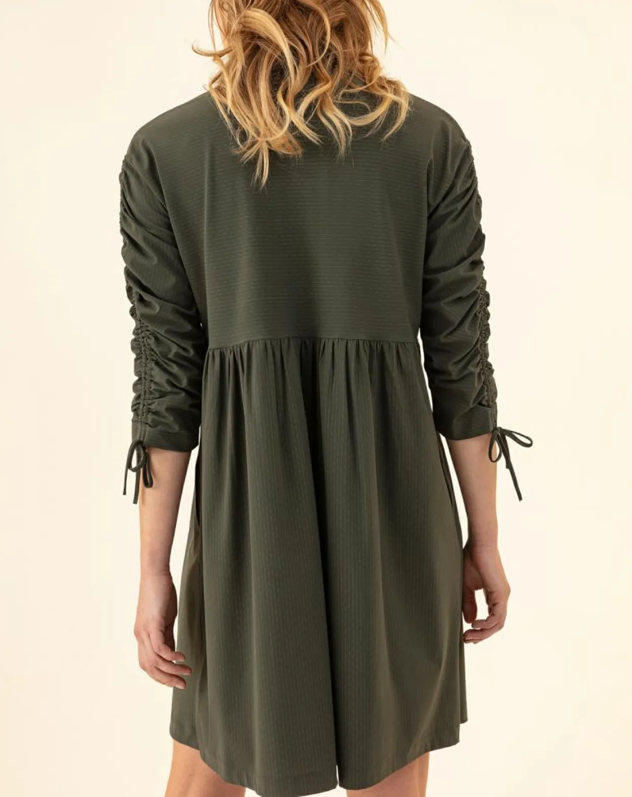 Robe Billy kaki rayure dorée-Indies New