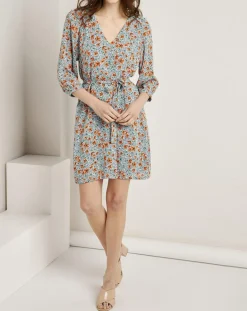 Femme See u Soon Robes^Robe Budapest imprimée bleue