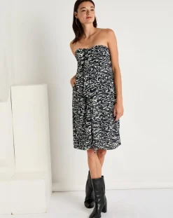 Femme See u Soon Robes^Robe bustier Clara imprimée noire