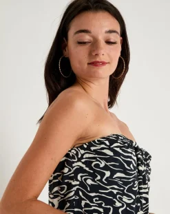 Femme See u Soon Robes^Robe bustier Clara imprimée noire