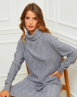 Robe Charlotte grise-Fleur de cachemire Online