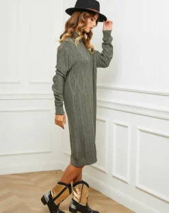 Femme Fleur de cachemire Robes^Robe Charlotte kaki