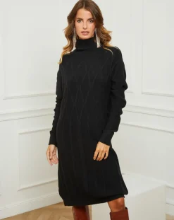 Robe Charlotte noire-Fleur de cachemire Clearance