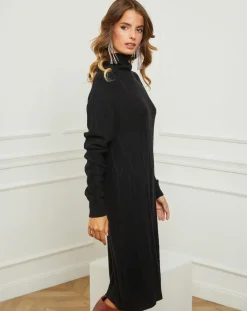 Robe Charlotte noire-Fleur de cachemire Clearance