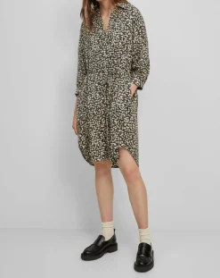 Robe Chemise ceinturé à fleurs noir/écru-Marc O'Polo New