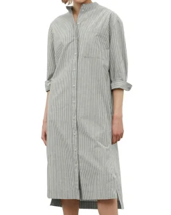 Femme Marc O'Polo Robes^Robe Chemise Col Mao Rayée Kl gris/blanc