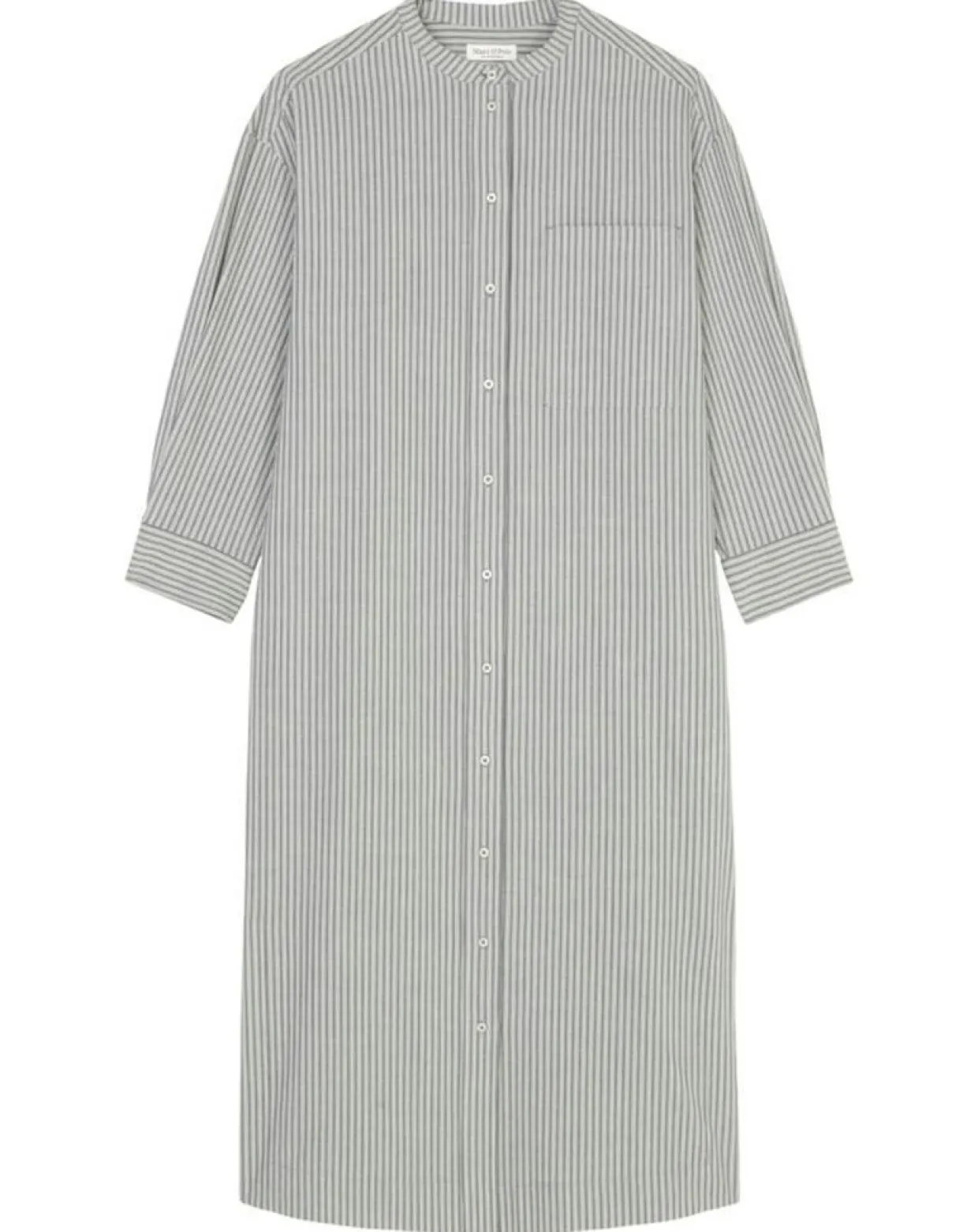 Femme Marc O'Polo Robes^Robe Chemise Col Mao Rayée Kl gris/blanc