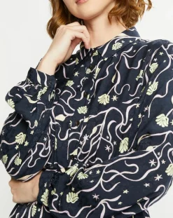 Robe Chemise Cosmos bleu nuit/violet-Scotch & Soda Online