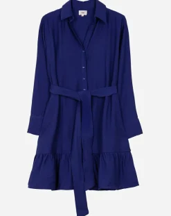 Robe chemise courte Mira bleu électrique-An'ge Sale
