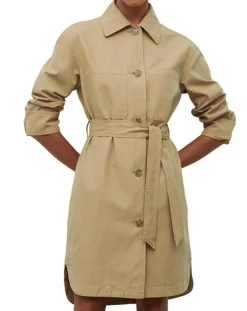 Femme Marc O'Polo Robes^Robe Chemise en Coton & Lin Ceinture beige