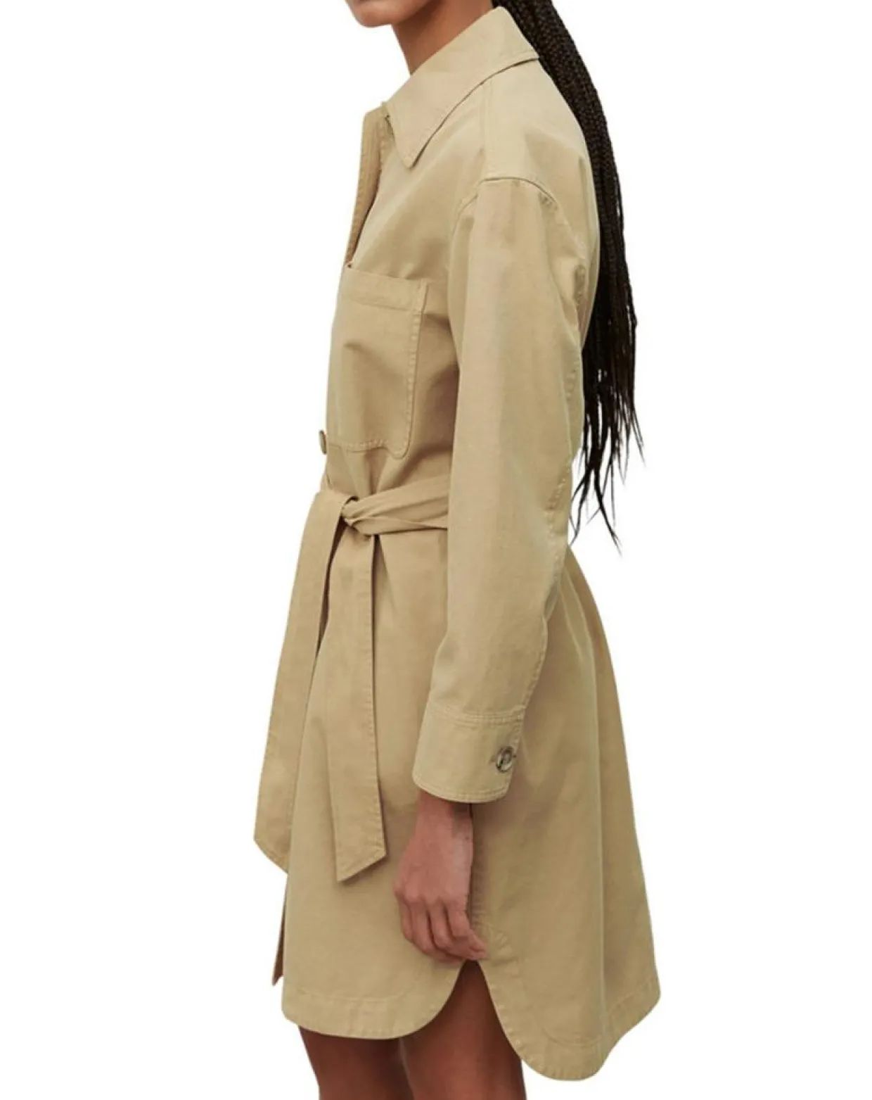 Femme Marc O'Polo Robes^Robe Chemise en Coton & Lin Ceinture beige