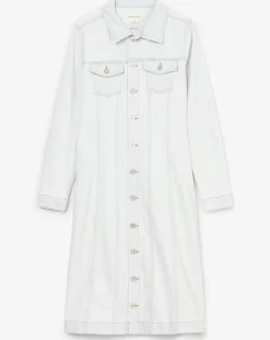 Femme Marc O'Polo Robes^Robe chemise en Jean cintrée bleu clair