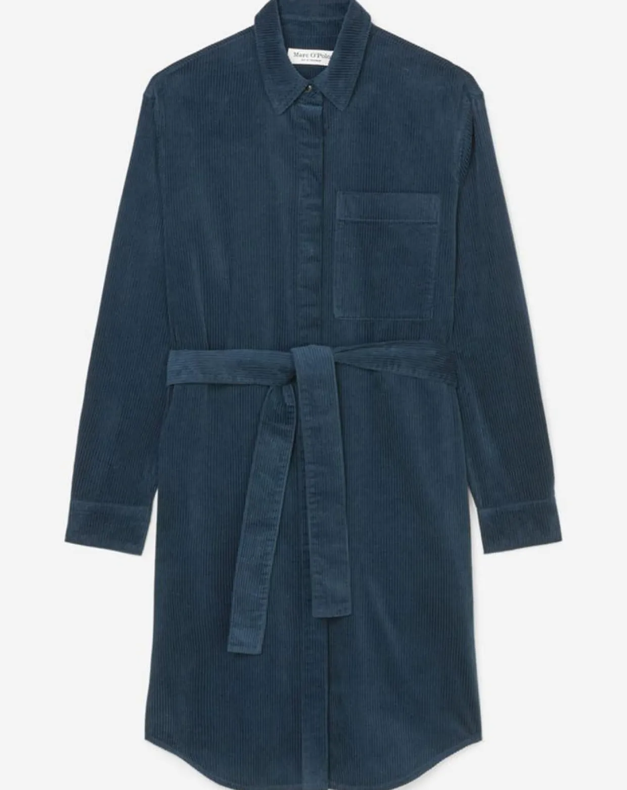 Femme Marc O'Polo Robes^Robe Chemise en Velours côtelé ceinturé bleu marine