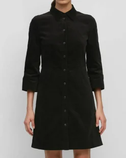 Robe Chemise en Velours lisse noire-Marc O'Polo Hot