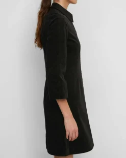 Robe Chemise en Velours lisse noire-Marc O'Polo Hot