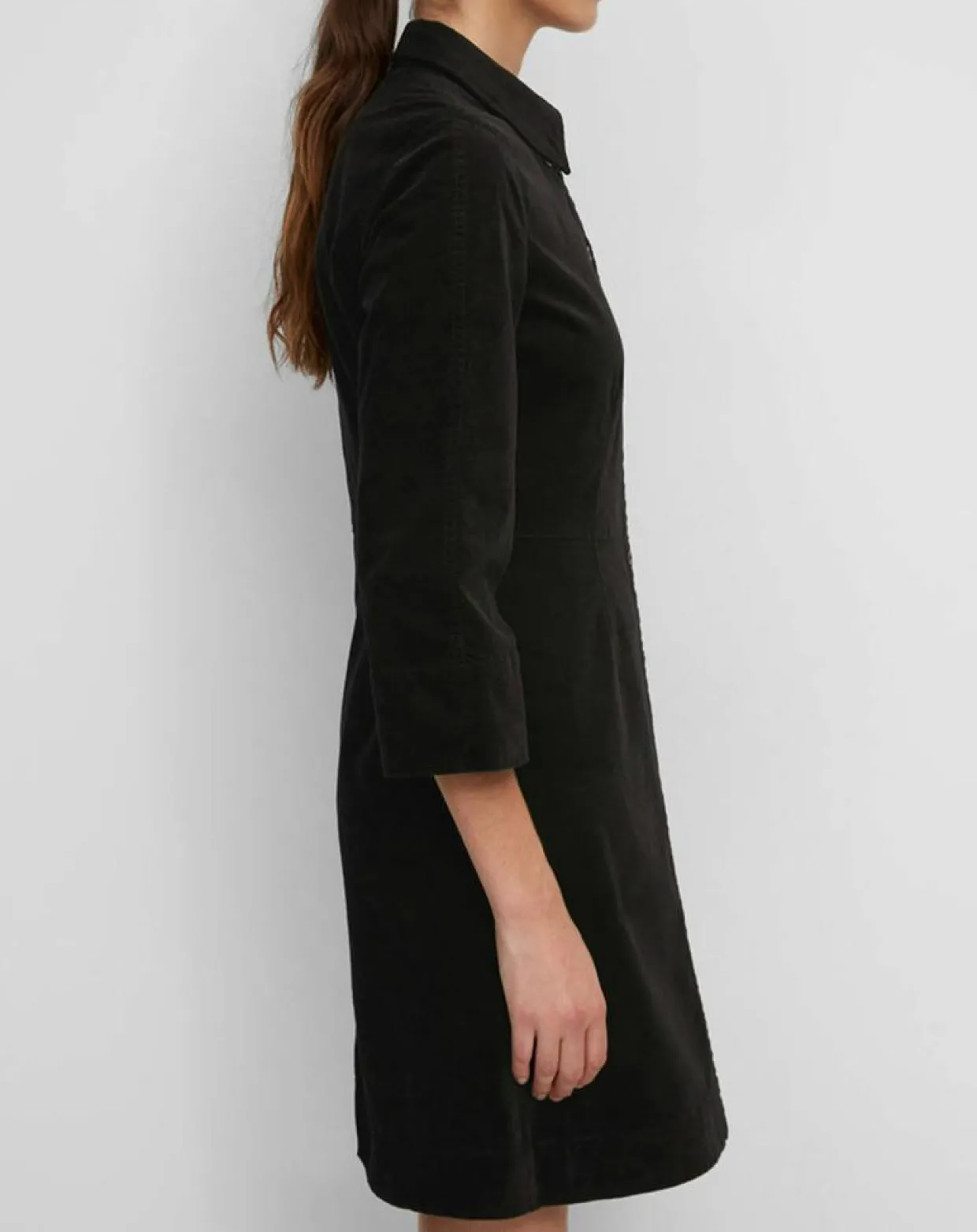 Robe Chemise en Velours lisse noire-Marc O'Polo Hot