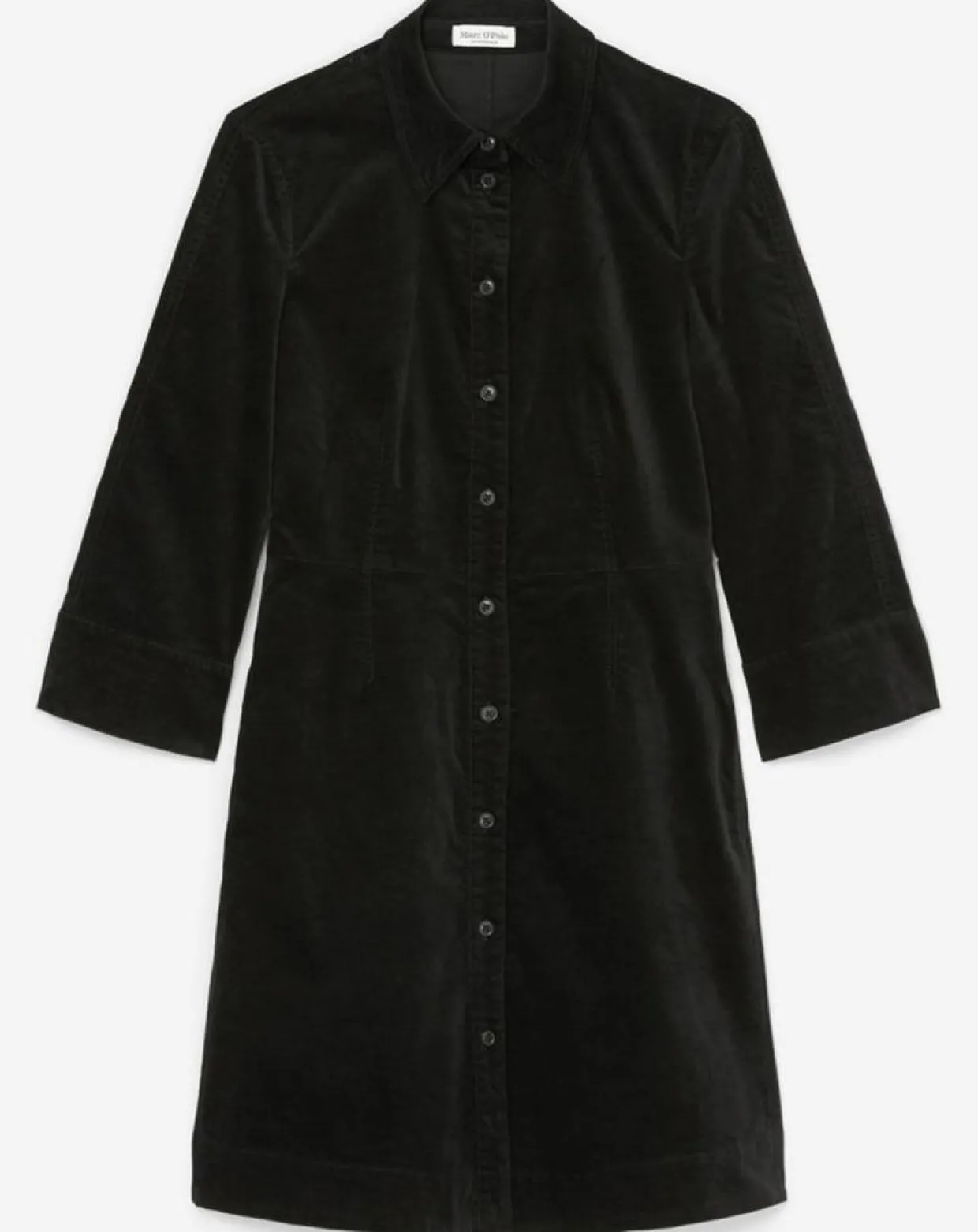 Robe Chemise en Velours lisse noire-Marc O'Polo Hot