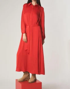 Robe chemise midi Judy rouge-Stella Forest Best