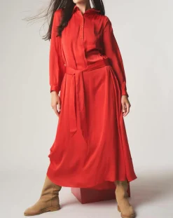 Robe chemise midi Judy rouge-Stella Forest Best