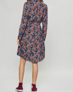 Robe Cidjie imprimée bleu/marron-Suncoo Online