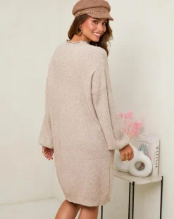 Robe Claudine taupe-Soft Cashmere