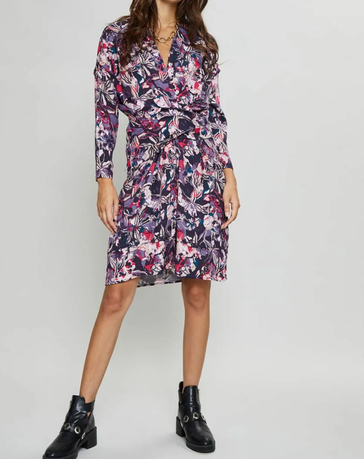Robe Clavie imprimée rose/violet-Suncoo Clearance