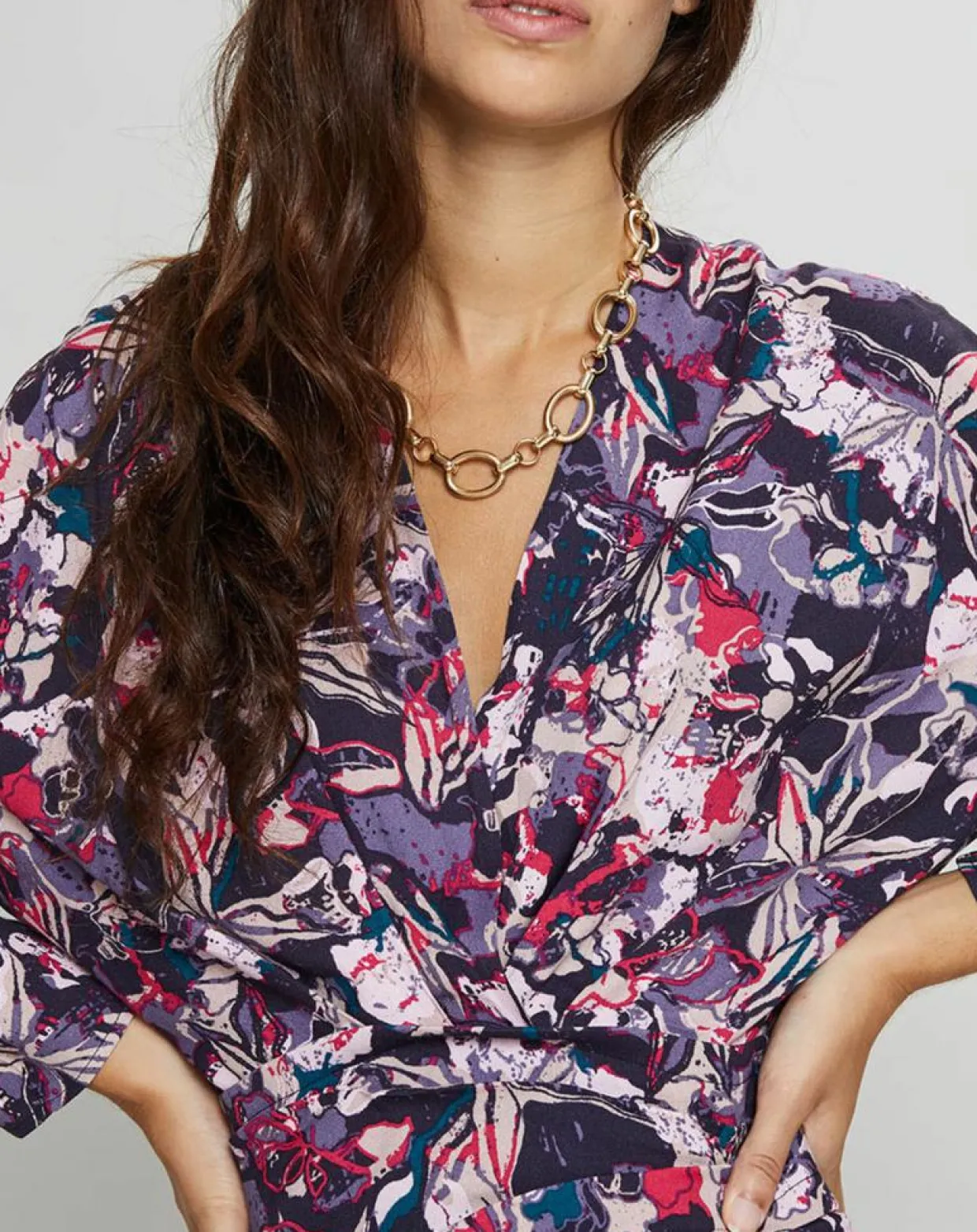 Robe Clavie imprimée rose/violet-Suncoo Clearance