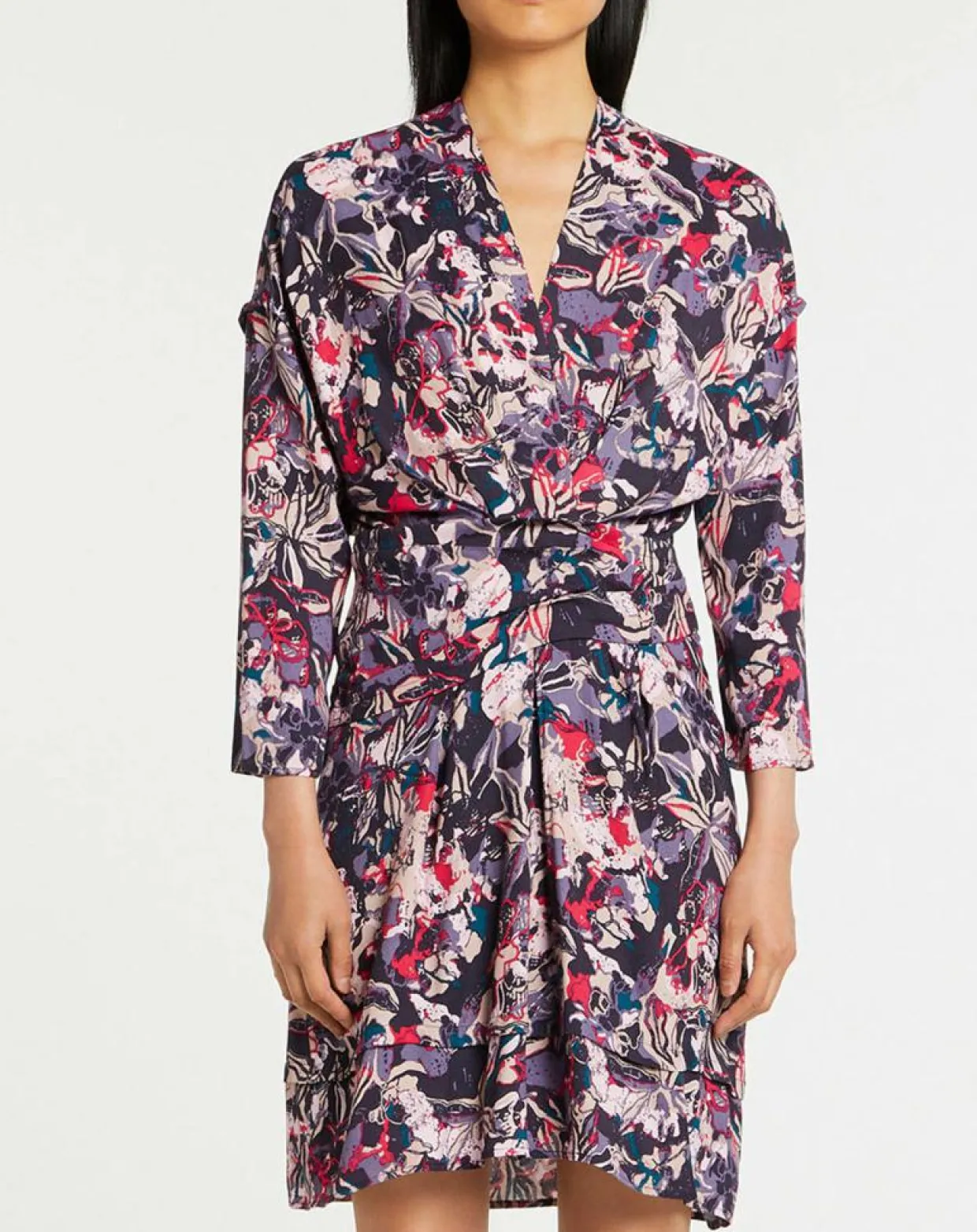 Robe Clavie imprimée rose/violet-Suncoo Clearance