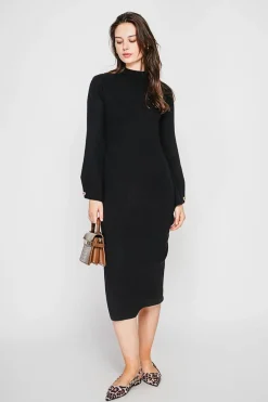 Robe col montant noire-C&Jo Hot