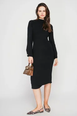 Robe col montant noire-C&Jo Hot