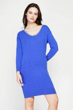 Femme C&Jo Robes^Robe col perlé royal