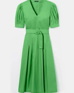 Femme Tara Jarmon Robes^Robe Coton Biologique en popeline verte