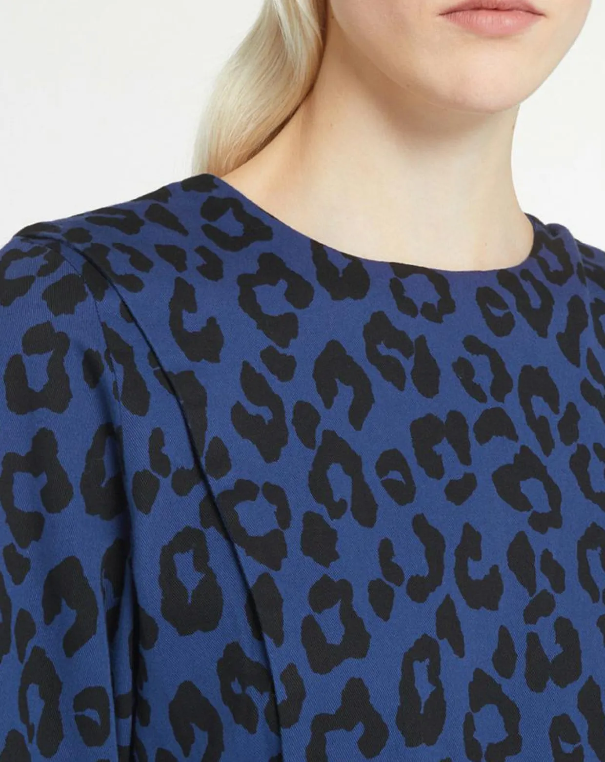 Femme Galeries Lafayette Robes^Robe court en Coton bio Clara imprimé léopard bleu/noir
