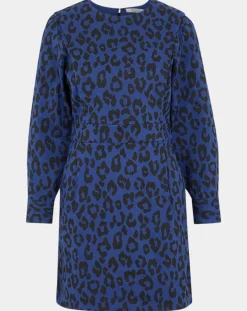 Femme Galeries Lafayette Robes^Robe court en Coton bio Clara imprimé léopard bleu/noir