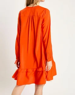 Robe courte à volants rouge-Scotch & Soda Discount