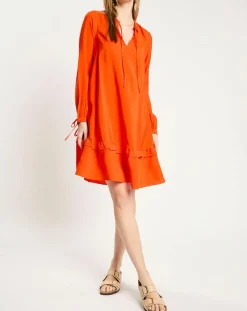Robe courte à volants rouge-Scotch & Soda Discount