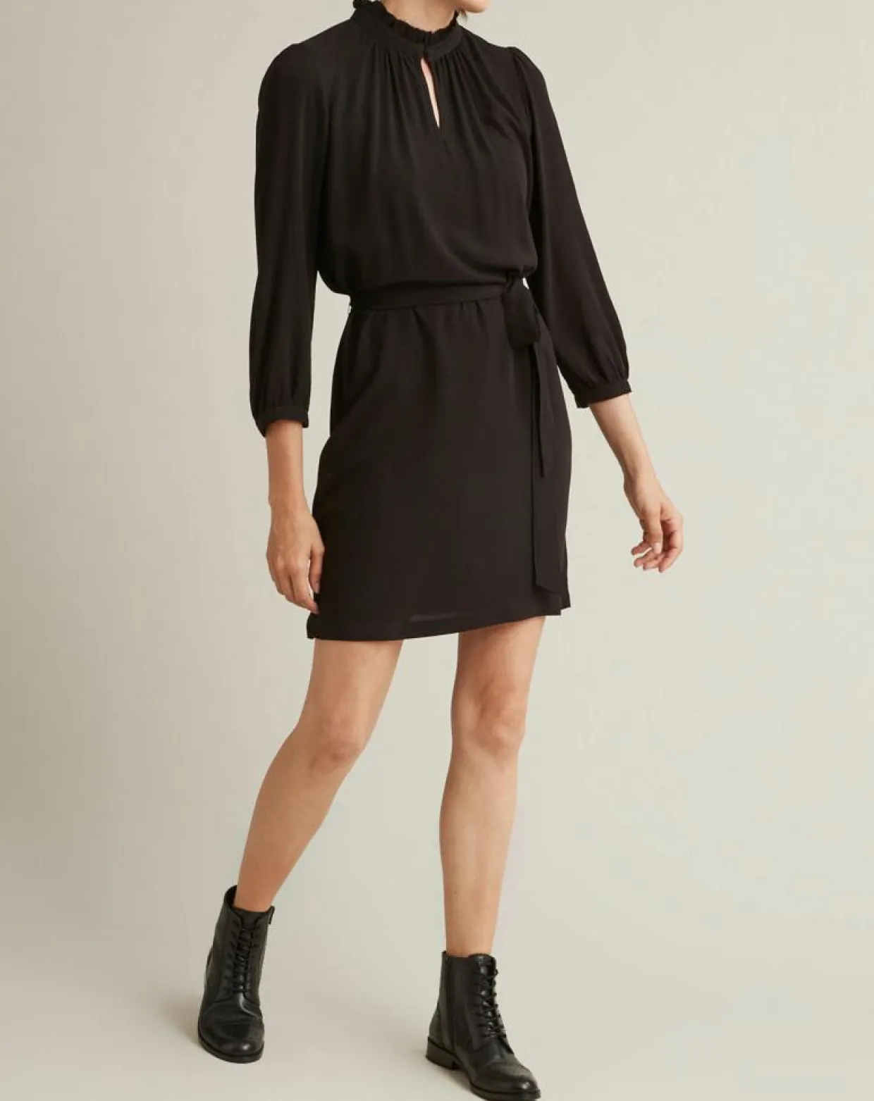 Robe courte col victorien noir foncé-Cyrillus Hot