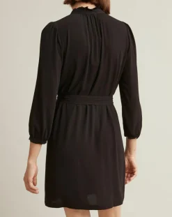 Robe courte col victorien noir foncé-Cyrillus Hot