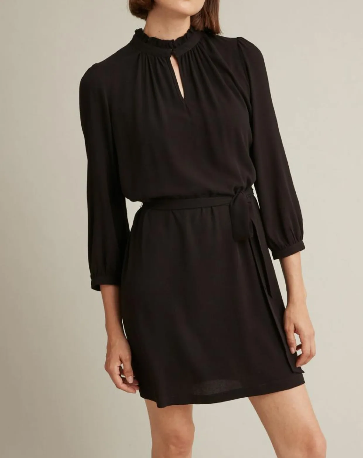 Robe courte col victorien noir foncé-Cyrillus Hot