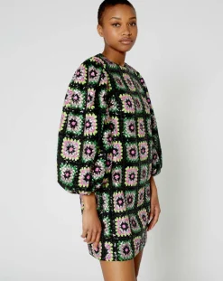 Femme Manoush Robes^Robe courte Crochet Paillette noire