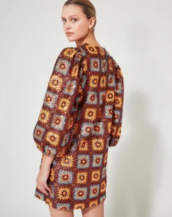 Femme Manoush Robes^Robe courte Crochet Paillette chocolat
