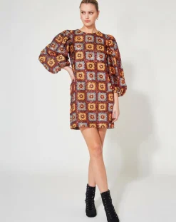 Femme Manoush Robes^Robe courte Crochet Paillette chocolat