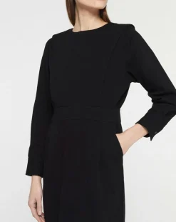 Robe courte en Coton bio Clara unie noire-Galeries Lafayette Hot